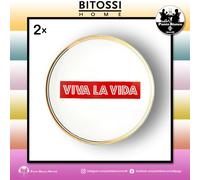 Set 2 piatti colorati da cucina o ristorante in porcellana per dolce o frutta