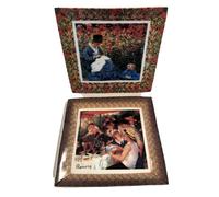 SET 2 PIATTI DECORATIVI IN CERAMICA RAFFIGURANTI QUADRI DI RENOIR E MONET CM 27