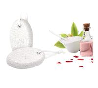 Set 2 Pietre Pomice Naturali Tonde per Piedi 9x6x3 cm | Rimuove Calli, Duroni e Pelle Morta | Esfoliante Naturale per Talloni Screpolati | Accessorio Pedicure Doccia o Vasca Art.2208351