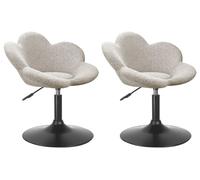 Set 2 Poltroncine da Soggiorno 69x55x69/81 cm in Schiuma Poliuretanica Fleur Nero-Beige