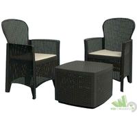 SET 2 POLTRONE 60x58xH89 + TAVOLINO 53x53xH40 PER ESTERNO ECORATTAN ANTRACITE