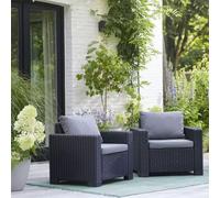 Set 2 Poltrone da Giardino 83x68x71,5 cm in Resina Keter California Antracite