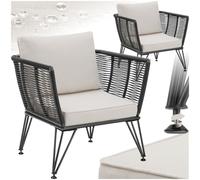 Set 2 Poltrone Giardino Design a Corda Esterno Sedie Mobili 120 kg Salotto