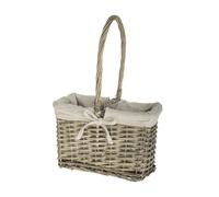 Set 2 Porta Bottiglie in Vimini con Manico H 40 cm