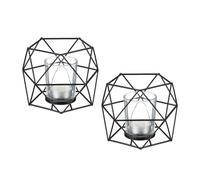 Set 2 Portacandele Tea Light Supporto Tavolo Candele Sostegno Lumini 10x13x12 cm