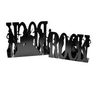 Set 2 Portariviste in metallo rock nero