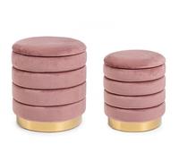 Set 2 Pouf Contenitore Darina Rosa Antico in Legno