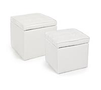 SET 2 POUF CONTENITORE IMBOTTITO TRAPUNTATO SALVASPAZIO IN SIMILPELLE BELLVILLE