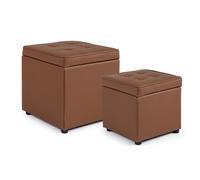 SET 2 POUF CONTENITORE IMBOTTITO TRAPUNTATO SALVASPAZIO IN SIMILPELLE BELLVILLE