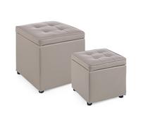 SET 2 POUF CONTENITORE IMBOTTITO TRAPUNTATO SALVASPAZIO IN SIMILPELLE BELLVILLE