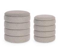 Set 2 Pouf Contenitore Katerina in Bouclè