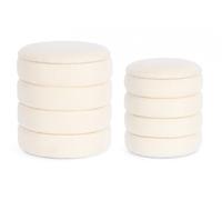 Set 2 Pouf Contenitore Katerina in Bouclè Bianco