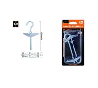 SET 2 PZ ANCORA A FARFALLA CON GANCIO ACCIAIO CON DADO RONDELLA M5X100 MM 57229