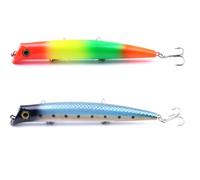 Set 2 Pz Hot Popper Serra Barracuda Spigola Esche Artificiali Pesca Spinning Mare Top Water
