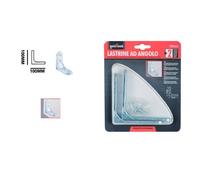 SET 2 PZ LASTRINA AD ANGOLO 100MM SOSTEGNO STAFFA ANGOLARE CON VITI MOBILI 91214