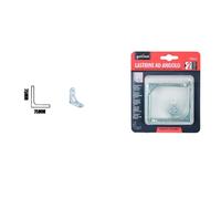 SET 2 PZ LASTRINA AD ANGOLO 75 MM SOSTEGNO STAFFA ANGOLARE CON VITI MOBILI 91213