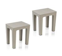 Set 2 pz Lello lo sgabello multiuso tortora ad alta resistenza effetto legno