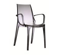 Set 2 pz. Poltrona Vanity Scab Design-Trasparente Fumè