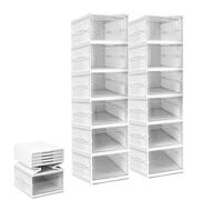 Set 2 pz Scarpiera Salvaspazio Pieghevole 6 Livelli Modulare Armadio Cubo 103cm