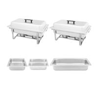 Set 2 pz Teglie Scaldavivande in Acciaio Inossidabile