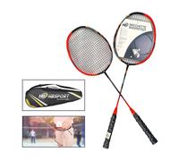 SET 2 RACCHETTE BADMINTON PROFESSIONALE MANICO ERGONOMICO CON BORSA CUSTODIA
