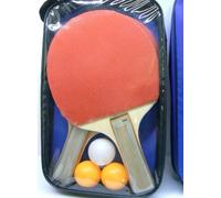 SET 2 RACCHETTE PING PONG TENNIS DA TAVOLO 3 PALLINE CON SACCA CUSTODIA SEMIPROF