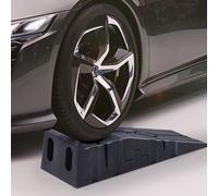 Set 2 Rampe per Auto in Plastica con Carico Massimo 5 Tonnellate, 91x30x21 cm, Nero