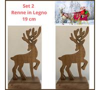 Set 2 renne in legno renne di natale decorazioni natalizie vintage addobbi renna