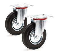 Set 2 ruote piroettanti Gomma piena 125mm Cerchi in metallo Rotelle mobili 100kg