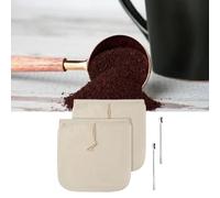 Set 2 Sacchetti Caffè Riutilizzabili Cold Brew Cotone Biologico Filtro con Cucc