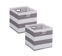 Set 2 Scatola Organizer Stoffa Portaoggetti Cubo Porta Giochi 30,5x30,5x30 cm