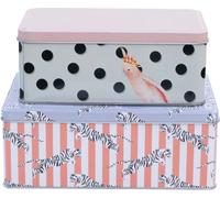 SET 2 SCATOLE PORTA BISCOTTI E DOLCI METALLO YVONNE ELLEN