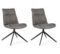 Set 2 Sedie 50x64x86h cm Jordan Pu Grigio