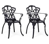 Set 2 Sedie da Giardino 57,5x58x87,5h cm con Braccioli Victoria Antracite