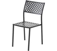 Set 2 sedie da giardino impilabili LOLA 1 in acciaio pre-zincata Verniciatura poliestere , 46x58xh84 cm, peso 5.9 kg, prodotto in italia, 100 x 100 riciclabile grigio