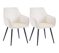 Set 2 Sedie da Pranzo in Velluto Beige Ergonomica Poltrona Sedia da Ufficio Casa