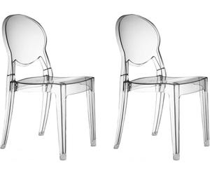 Set 2 Sedie Iglo-o in Policarbonato Trasparente Sedie Moderne ed Eleganti per Interno ed Esterno Alta Qualità Made in Italy casa ufficio