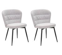 Set 2 Sedie Losanna 58x85x60,5 cm in Tessuto Grigio/Nero