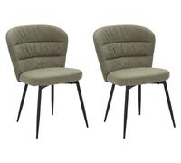 Set 2 Sedie Losanna 58x85x60,5 cm in Tessuto Verde/Nero