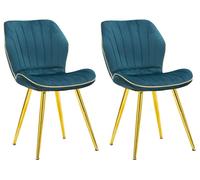Set 2 Sedie Paris Space Ottanio e Oro 46x58x77 cm in Legno e Ferro