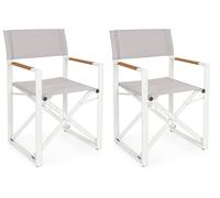 Set 2 Sedie Pieghevoli da Regista 51x54x86 cm in Alluminio Lagun Bianca