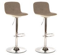 Set 2 Sgabelli 38,5x36x88/102 cm in Tessuto Jimmy Grigio Chiaro