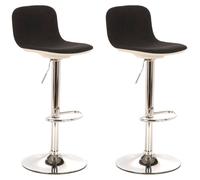 Set 2 Sgabelli 38,5x36xH88/102 cm in Tessuto e Metallo Jimmy Grigio scuro