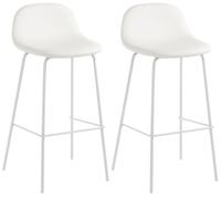 Set 2 Sgabelli 42x43x91,5 cm in Similpelle Bianco
