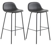 Set 2 Sgabelli 42x43x91,5 cm in Similpelle Marrone