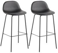 Set 2 Sgabelli 42x43x91,5 cm in Similpelle Nero