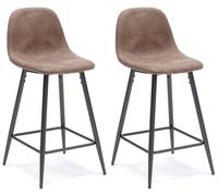 Set 2 Sgabelli 42x52xH93 cm in Similpelle Brigitte Tortora