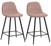 Set 2 Sgabelli 43x40x91,5 cm in Velluto Rosa