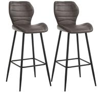 Set 2 Sgabelli 44,5x46x107,5 cm in Similpelle Marrone