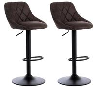 Set 2 Sgabelli 45x50xH84/100 cm in Microfibra Max Grigio Scuro